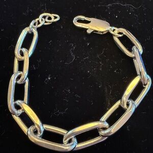 Chunky Silver paper clip Chain Bracelet